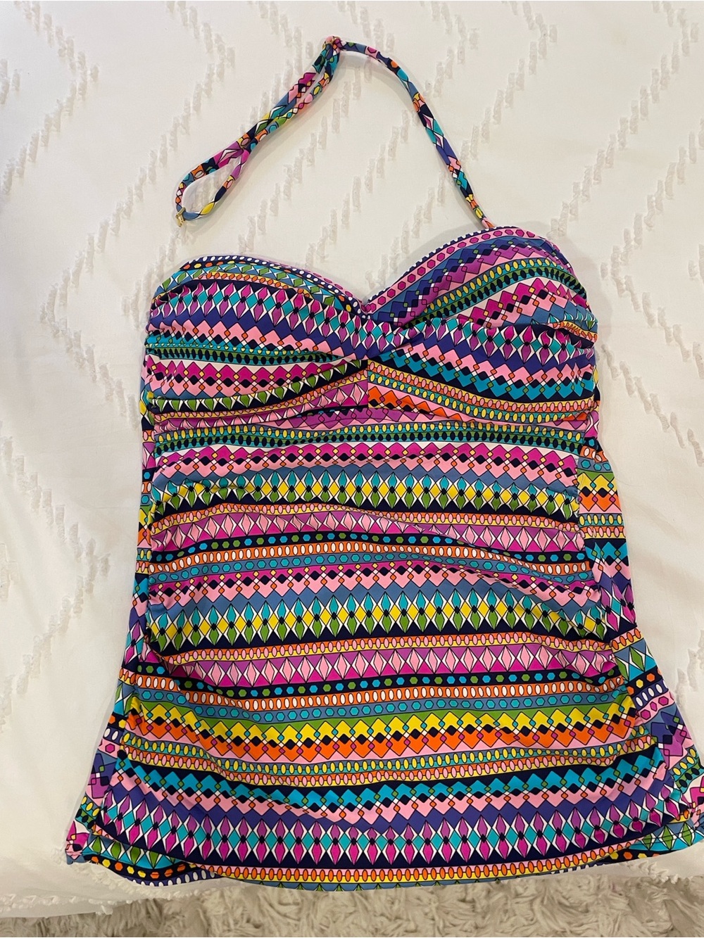 Multicolor Geometric Tankini Top